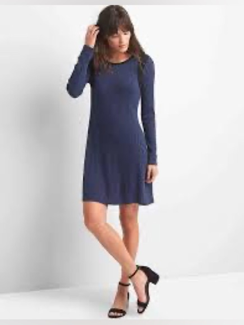 GAP Blue Fit & Flare Sweater Dress Petite XS